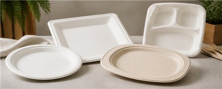 Sugarcane Plates | Round, Square, Compartment & More