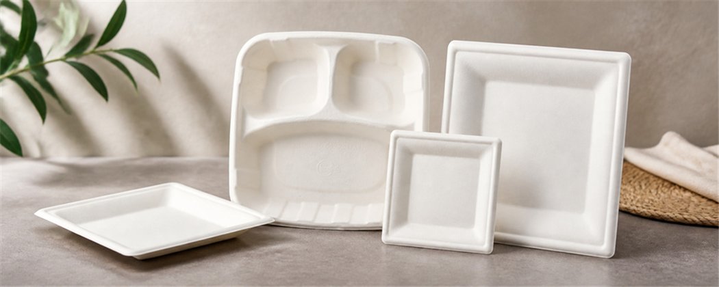 Square Sugarcane Plates | Various Sizes