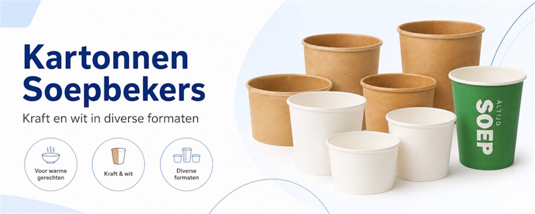 Paper Soup Cups | Various Sizes & Matching Lids