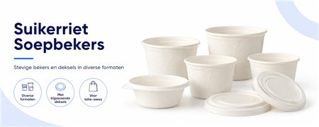 Sugarcane Soup Cups | Various Sizes & Matching Lids