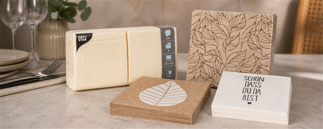 3-Ply Napkins 30-39cm | Various Colours & Designs