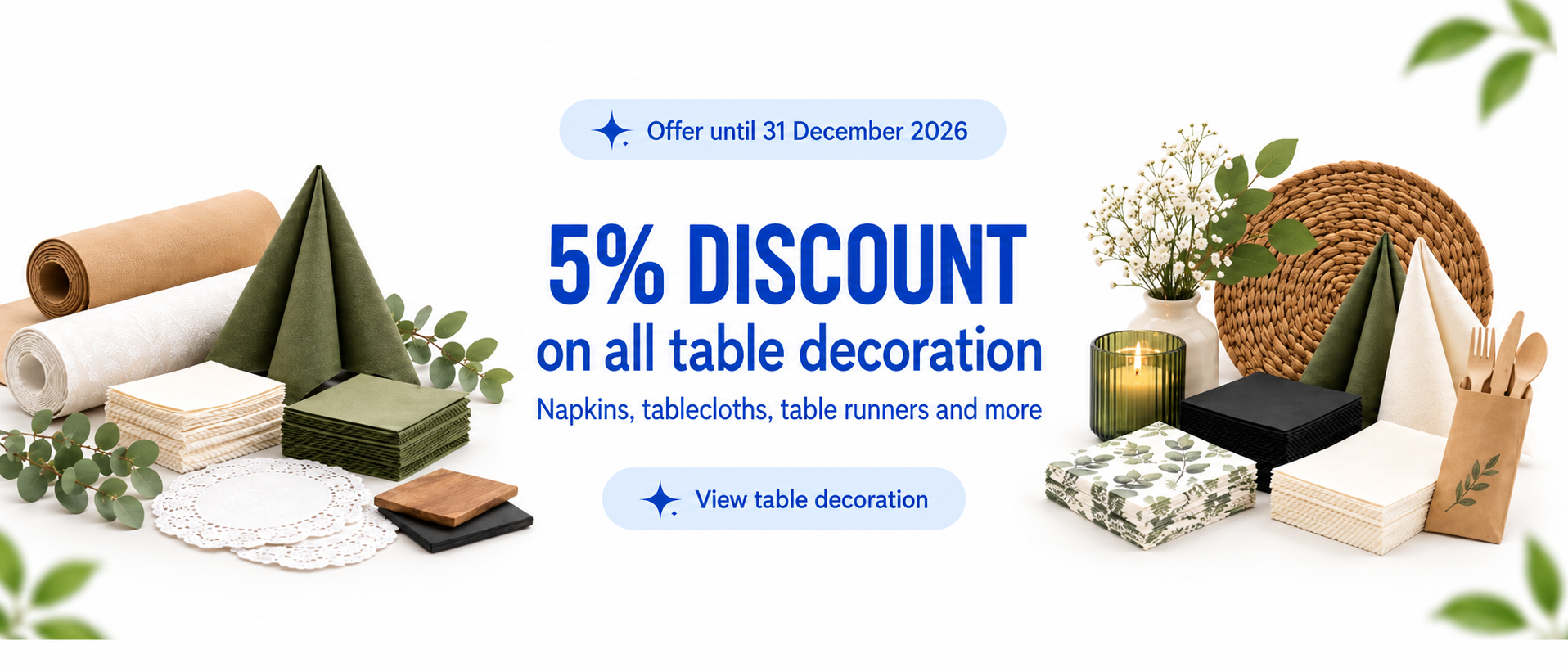 Discount on table décor